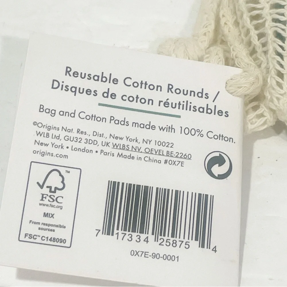 ORIGINS Reusable Cotton Rounds‎ Skincare Face NEW